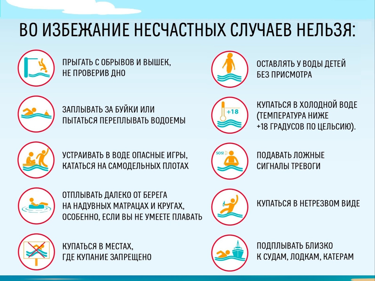 Памятка по безопасному лету! Безопасность на воде!.